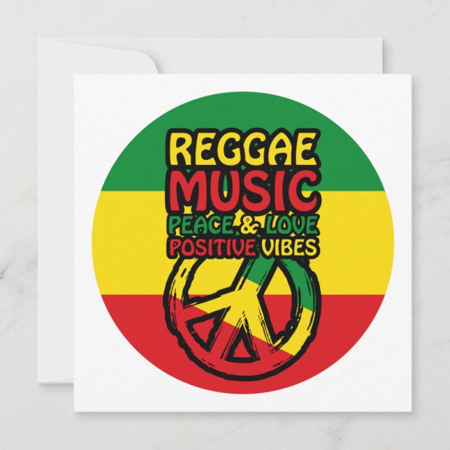 Carte Symbole Reggae et Paix avec citations positives (Devant)