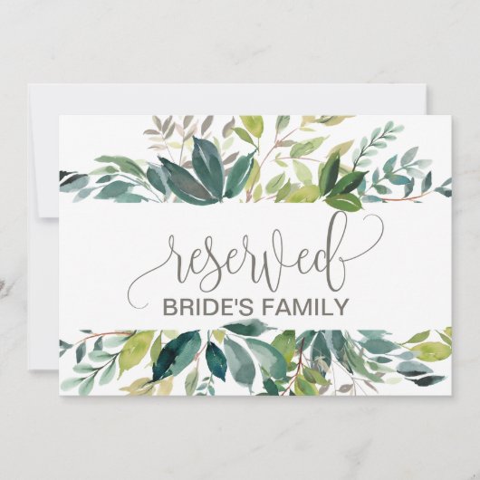 Carte Symbole réservé au feuillage (Devant)