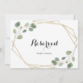 Carte Symbole réservé du Mariage de calligraphie géométr (Dos)