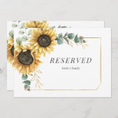 Carte SYMBOLE RÉSERVÉ Éucalyptus Vert Tournesol Floral (Devant / Derrière)