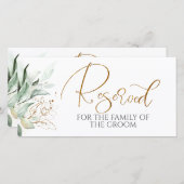 Carte Symbole romantique Gold Greenery Mariage blanc Rés (Devant / Derrière)