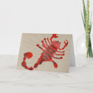Carte Symbole rouge du zodiaque Scorpio Anniversaire