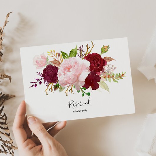 Carte Symbole rouge tropical et romantique réservé