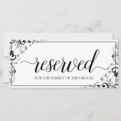 Carte Symbole suspendu réservé | Bouquet chic (noir & gr (Dos)