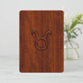 Carte Symbole Taurus Zodiac en Mahogany Style imprimé (Debout devant)