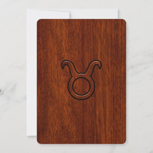 Carte Symbole Taurus Zodiac en Mahogany Style imprimé (Devant)