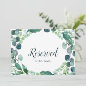 Carte Symbole vert luxuriant et Eucalyptus Réservé (Debout devant)