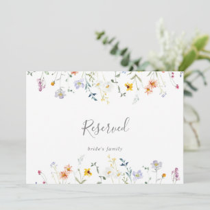 Carte Symbole Wild Multicolor Floral Mariage Réservé