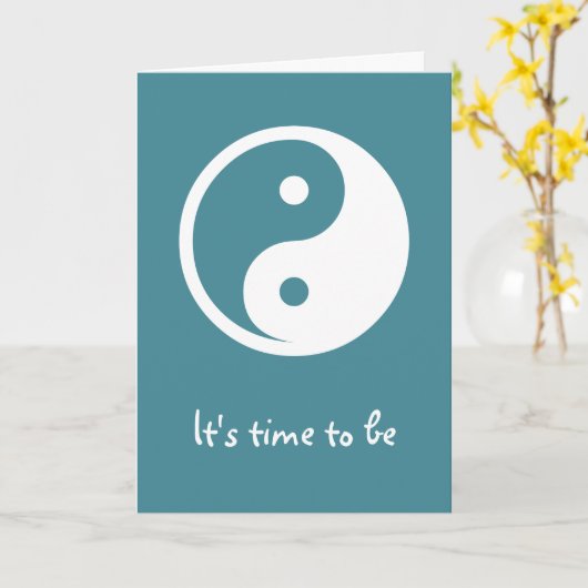 Carte Symbole Yin Yang - tatouage solide design 2 (Fleur jaune)
