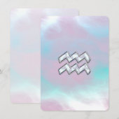 Carte Symbole Zodiaque Aquarius sur Mère de Pearl Nacre (Devant / Derrière)
