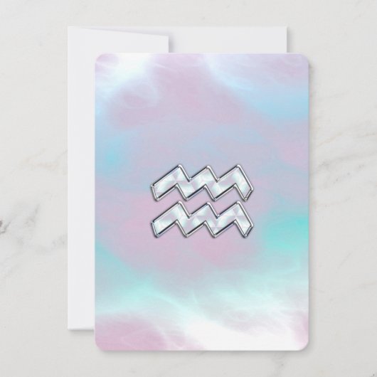 Carte Symbole Zodiaque Aquarius sur Mère de Pearl Nacre (Devant)