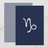 Carte SYMBOLE Zodiaque Capricorne bleu marine en fibre d (Devant / Derrière)