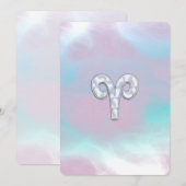 Carte Symbole Zodiaque de la mère de Pearl Style Aries (Devant / Derrière)