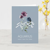 Carte Symbole Zodiaque Floral Moderne Aquarius (Fleur jaune)