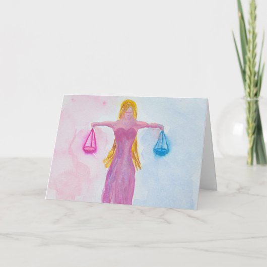 Carte SYMBOLE Zodiaque Libra Pastel Anniversaire (Devant)