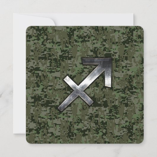 Carte Symbole zodiaque Sagittarius sur Camo numérique Wo (Devant)