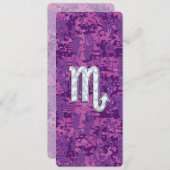 Carte Symbole Zodiaque Scorpio sur Camo numérique rose (Devant / Derrière)