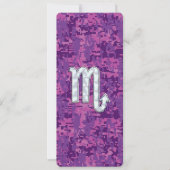 Carte Symbole Zodiaque Scorpio sur Camo numérique rose (Devant)
