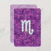 Carte Symbole Zodiaque Scorpio sur Camo numérique rose (Devant / Derrière)