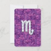 Carte Symbole Zodiaque Scorpio sur Camo numérique rose (Devant)