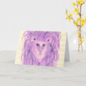 Carte Symbole zodiaque violet leo Anniversaire (Fleur jaune)