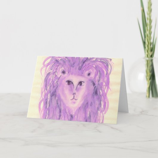 Carte Symbole zodiaque violet leo Anniversaire (Devant)