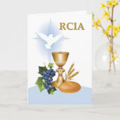 Carte Symboles catholiques de sacrement de félicitations (Fleur jaune)