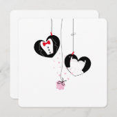 Carte Symboles de mariage suspendus. Mariée marié (Devant / Derrière)