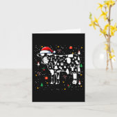 Carte Symboles de Noël Père Noël Vache Cute Shape Matchi (Fleur jaune)