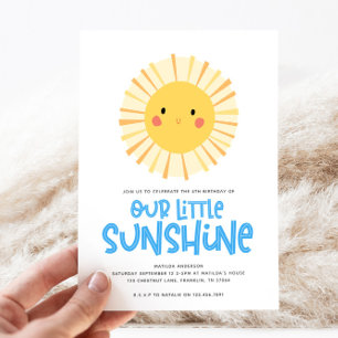 Carte Sympa jaune soleil illustration fête d'anniversair