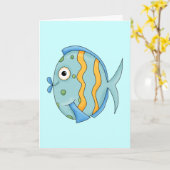 Carte Sympa Petit Tropical Océan Poisson Caractère de de (Fleur jaune)