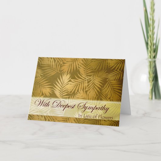 Carte Sympathie à la place des fleurs avec des franges d (Devant)