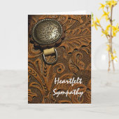 Carte Sympathie à la selle de cheval occidental en cuir (Fleur jaune)