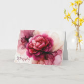Carte Sympathie Abstraite rose Peony (Fleur jaune)