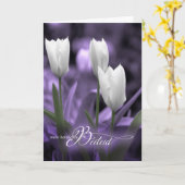 Carte Sympathie allemande Condoléances Violet avec Tulip (Fleur jaune)