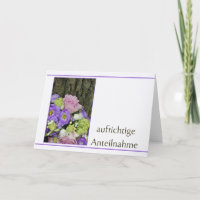 Carte Sympathie allemande, Herzliches beileid
