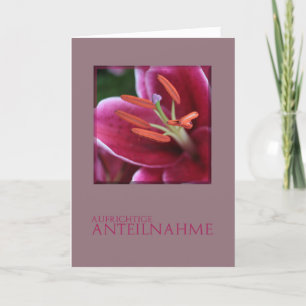Carte Sympathie allemande Lily de tigre rose