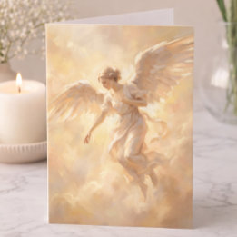Carte Sympathie angélique Condoléances Pensées pour vous