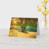 Carte sympathie arbre impressionniste en lumière dorée (Fleur jaune)