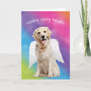 Carte Sympathie arc-en-ciel Golden Retriever Perte d'ani