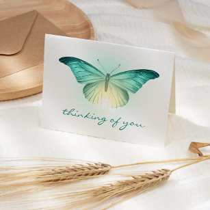 Carte Sympathie aux papillons turquoise radieux