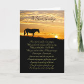 Carte Sympathie avec le cheval A Short Goodbye Poem Card (Devant)