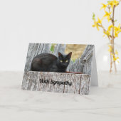 Carte Sympathie avec le journal de chat noir (Fleur jaune)