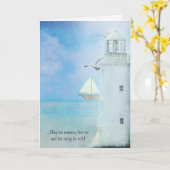 Carte Sympathie avec le phare blanc (Fleur jaune)