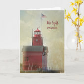Carte Sympathie avec le phare rouge (Fleur jaune)