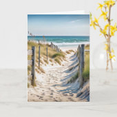 Carte Sympathie avec les empreintes de plage (Fleur jaune)