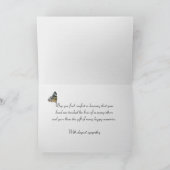 Carte Sympathie avec papillon en fleur de miel (Intérieur)