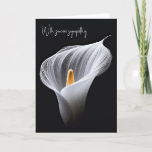 Carte Sympathie Blanc Calla Lily Sur Noir
