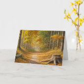 Carte Sympathie boisée d'automne (Fleur jaune)