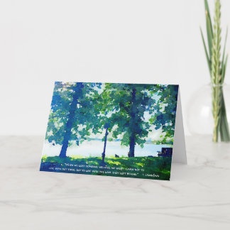 Carte Sympathie calme bleu et vert Tulaby Lakeside
